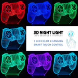 1 x RAW Customer Returns AIRUEEK 3D Gamer LED with color changing 16 colors LED table desk lamps, gamer decorative lamp the bedroom decoration for game fans children men boys and girls men - RRP €16.06