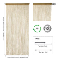 1 x RAW Customer Returns MIULEE String Curtain Insect Protection Door Curtain for Balconies Room Divider String Curtains Beige 90 x 245 cm - RRP €21.99