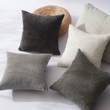 1 x RAW Customer Returns Topfinel cushion cover 50x50 grey set of 4 corduroy grainy colour gradient cushion covers cushion cover decorative cushion cover sofa cushion couch cushion for sofa bedroom living room balcony children fluffy - RRP €26.99