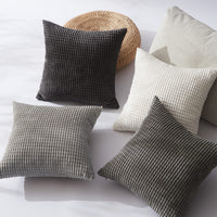 1 x RAW Customer Returns Topfinel cushion cover 45x45 grey set of 4 corduroy grainy colour gradient cushion covers cushion cover decorative cushion cover sofa cushion couch cushion for sofa bedroom living room balcony children fluffy - RRP €24.99