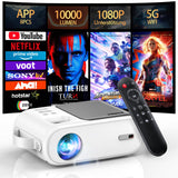 1 x RAW Customer Returns  YouTube Netflix XIWBSY Mini Projector, 10000 Lumen WiFi Bluetooth Projector Android with 8PCS APP, 1080P Home Theater Projector Small, LED Projector Compatible with Android iOS Windows TV Stick Miracast - RRP €84.99