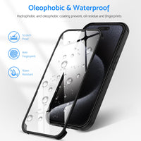 1 x RAW Customer Returns DOSNTO Double-Sided Transparent Case for iPhone 15 Pro Max 6.7 , 360 Degree Full Body Shockproof and Drop Protection Phone Case Built-in Tempered Glass Screen Protector Robust Protective Case, Black - RRP €18.22