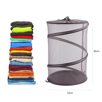 1 x RAW Customer Returns Foldable laundry basket, pop-up laundry basket made of mesh, foldable laundry basket with drawstring, storage basket for clothes, laundry room, bedroom - RRP €16.13