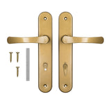 2 x RAW Customer Returns ADGO door handle for 72 WC doors biscuit left right door fitting door fitting long plate aluminum toilet door room door door handle set door handle gold  - RRP €25.92