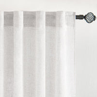 1 x RAW Customer Returns MIULEE Linen Window Curtains 2 Piece Curtain Set Living Room Bedroom Translucent Panel Curtain Modern Sheer Sail Curtains for Doors Balcony White Linen 140x215 cm - RRP €39.69