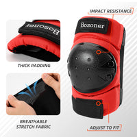 8 x Brand New BOSONER Knee Protection, Roller Protection for Children Young People Adults, 6 in 1 Knee Pads for Children with Knee Pad Wrist Guard Elbow Pad for Skateboarding, Scootering, Skating, BMX - RRP €249.6