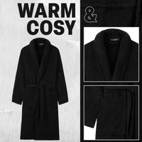 1 x RAW Customer Returns CityComfort Bathrobe Men s Cotton Dressing Gown Men s Housecoat Men and Teenagers M - 3XL - Gifts for Men Black, 3XL  - RRP €23.99