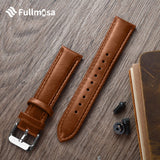 1 x RAW Customer Returns Fullmosa 18mm watch strap, leather replacement strap compatible with watch 18mm for men women, 18mm brown silver buckle - RRP €18.67