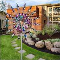 1 x RAW Customer Returns Unique and Magical Metal Windmill, 3D Kinetic Wind Chime with Metal Garden Stake, Magic Metal Kinetic Sculpture, Wind Metal Catcher, Windmill for Yard and Garden Patio, - RRP €26.21