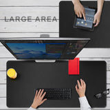 1 x RAW Customer Returns CENNBIE leather desk pad, 100x50cm extra large desk pad, extended PU leather mouse pad xxl, waterproof writing pad on desks, office and home table pad black  - RRP €35.27