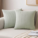 7 x Brand New MIULEE Corduroy Cushion Cover Pillowcases Decorative Cushion Cover Modern Sofa Cushions Throw Pillows Couch Cushions Decorative Pillows Soft for Sofa Living Room Bedroom Set of 2 50 x 50 cm Pea Green - RRP €153.93