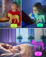 1 x RAW Customer Returns Attivolife Horse 3D Illusion Lamp, Horse Night Light with Remote Control Timer 16 Color Changing Desk Lamps Children Animal Room Decor Plug in Best Cool Birthday Gifts for Boys Men - RRP €19.87