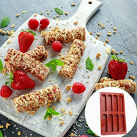 2 x Brand New Firavggu 2 pieces cereal bar baking mold silicone cereal bar baking mold 8 cavities non-stick silicone mold bar white brick red cereal baking mold, BPA free chocolate bar mold, bar mold for chocolate, muffin - RRP €20.16