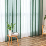 1 x RAW Customer Returns MIULEE Curtain with Eyelets Transparent Curtain Christmas Decoration Sheer Voile Made of Voile Polyester Eyelet Curtain Transparent Living Room for Bedroom Set of 2 140 x 245 cm W x H , Grommet Top Dark Green - RRP €28.22