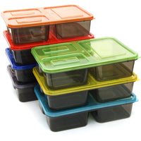 1 x RAW Customer Returns Youngever 7 Pack Meal Prep Boxes, Large Bento Lunch Boxes, Reusable Meal Prep Boxes, Meal Containers, 3 Compartments Lunch Box 3 Compartments  - RRP €24.99