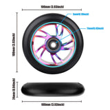 1 x RAW Customer Returns Yungeln 2 pieces 100mm stunt scooter replacement wheels 100 x 24mm 88A solid tires with ABEC-9 bearings compatible for most stunt scooters and kick scooters - RRP €26.89