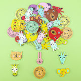 1 x RAW Customer Returns VIKY Wooden Forest Animals Shapes Discs Wooden Discs, 50 Pieces Wooden Animals for Crafting, Scatter Decoration Wooden Animals, Scatter Decoration Table Decoration Wood, Animals Wooden Buttons for Sewing Crafts  - RRP €7.99