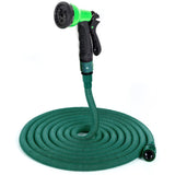 1 x RAW Customer Returns Somera Garden Hose with Garden Sprayer I Extendable Water Hose with Adapter 15m, Dark Green  - RRP €19.76