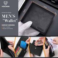 1 x RAW Customer Returns HOCRES Wallets for Men Muti-Functional RFID Blocking Leather Slim Wallet with 15 Credit Card Holders, 2 Banknote Compartments and 2 ID Windows Minimalist Wallets Men with Gift Box - RRP €30.24