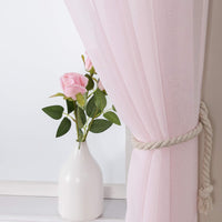 1 x RAW Customer Returns MIULEE Set of 2 Sheer Voile Curtain Rod Pull-through Transparent Curtain Made of Polyester Window Curtain Transparent Living Room Airy Decorative Curtain for Bedroom 140 x 175 cm W x H , Rod Pocket Baby Pink - RRP €25.07