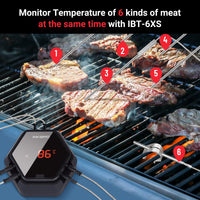 1 x RAW Customer Returns Inkbird IBT-6XS Grill Thermometer with 6 Probes, Magnetic BBQ Thermometer Bluetooth Meat Thermometer with 1000mAh Li-Battery, Roast Thermometer with 180 Degree Screen Display Rotation for BBQ, Oven - RRP €69.99