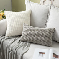 1 x RAW Customer Returns MIULEE Set of 2 Cushion Covers Corduroy Decorative Pillows Cushion Covers Sofa Cushions Decorative Throw Pillows Couch Cushions Pillow Covers Pillows for Living Room Bedroom 26x26 Inch, 65x65 cm White - RRP €26.49