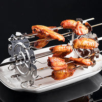 1 x RAW Customer Returns BuyWeek BBQ Grill Rotisserie Skewers, Stainless Steel Grill Skewers BBQ Grill Rotating Skewer BBQ Roaster Grill Rack Kebab Maker - RRP €18.72