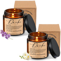 1 x RAW Customer Returns Sinmoe 2 pieces thank you gift for women lavender scented candles in a glass soy wax scented candles with saying birthday gift for mom girlfriend grandma colleagues relaxation - RRP €19.15