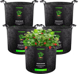 1 x RAW Customer Returns VIVOSUN 5 Pack 60L Heavy Duty Thickened Fabric Pots, Nonwoven Planting Bag with Handles for Vegetables, Flowers, Fruits, Greenhouse and Garden - RRP €27.22