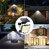 1 x RAW Customer Returns Flaow Solar Lamps for Outdoor Use with Motion Sensor, 200 LED Solar Lights with Remote Control, IP65 Waterproof, 3 Modes LED Solar Spotlight for Garden with 5M Cable Pack of 2  - RRP €26.21