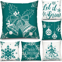 18 x Brand New Tatuo Pack of 6 Christmas Cushion Covers Decorative Christmas Cushion Cover Holiday Cushion Covers Decorative Cushion Covers for Sofa Couch Christmas Office Bedroom Teal Style, 12 x 20 Inches  - RRP €367.2