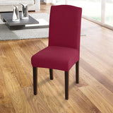 1 x RAW Customer Returns Granbest High Stretch Chair Covers, Universal Fit Jacquard Dining Chair Covers, Removable Chair Protectors for Dining Room, Kitchen, Restaurant and Hotel Set of 4, Wine Red  - RRP €28.99