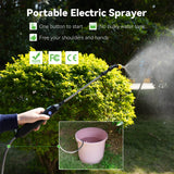 1 x RAW Customer Returns Kevsuvqin Cordless Pressure Sprayer, Garden Sprayer Pressure Sprayer Battery 5V 2.4Ah, Electric Watering Can with 3 Nozzles 5M Hose, Weed Sprayer with Telescopic Pole, Electric Sprayer for Watering, Fertilizing - RRP €23.99