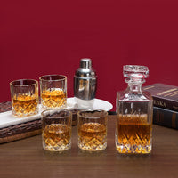 1 x Brand New LANFULA Whiskey Decanter and Glasses Set, 750 ml Decanter with 4 Lead-Free Crystal Glasses 300 ml, Gift for Christmas, 5-Piece, Gift Box - RRP €57.85