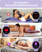 1 x RAW Customer Returns Parsonver Smartwatch Women Round with Telephone Function, Wristwatch Women with Heart Rate Sleep Monitor, Pedometer Watch with 100 Sports Modes, IP68 Waterproof Sports Watch Women for Android iOS, Purple, SPROD1 - RRP €42.99