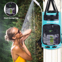 1 x RAW Customer Returns WILD HEART Camping Shower - 22L Portable Camping Shower with Pressure Foot Pump and Hose - Solar Shower Backpack for Camping Black  - RRP €75.0