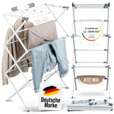 1 x RAW Customer Returns FLOWBERG clothes rack Foldable extendable Space-saving drying rack Ideal for small spaces Lightweight design Easy to assemble white  - RRP €35.28