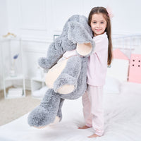 1 x RAW Customer Returns IKASA Giant Elephant Plush Toy Soft Gifts Grey, 100cm  - RRP €56.99