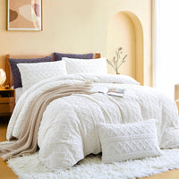 1 x RAW Customer Returns Menkala Fleece Bed Linen 200x200 White Winter Warm Cashmere Touch Plush Duvet Cover Fluffy Rabbit Fur Fleece Microfibre Cream Winter Bed Linen with Zip and 2 Pillowcases 80x80 - RRP €55.45