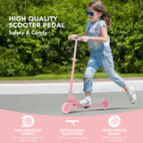 1 x RAW Customer Returns QIUYOU Children s Scooter, For 4-7 Years, Pedal Scooter for Girls Boys, 2 LED Light Up Wheels and Rear Wheel Brake, Height-Adjustable, Foldable Scooter Children... Pink  - RRP €47.39