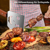 1 x RAW Customer Returns in 1 grill spatula for barbecue grill, multifunctional grill cutlery with wooden handle, built-in grill cutlery set function, creative grill turner, unique grill tools, grilling gifts for men - RRP €26.99