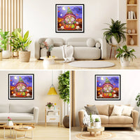 4 x Brand New RICUVED Halloween Diamond Painting Pictures, 5D Diamond Painting Pictures Adults Gnomes Diamond Painting Pictures Set Full Drill Diamond Painting Cross Embroidery Painting for Home Decor 35x35cm - RRP €81.6