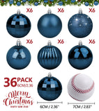 1 x RAW Customer Returns Christmas Baubles, 36 Pcs Navy Blue Christmas Baubles, Christmas Decorations, Christmas Tree Decorations, Blue Baubles, Baubles for Christmas, Festive Holidays, Home, Tree Decorations - RRP €22.18