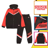 1 x RAW Customer Returns Popgear Stranger Things Text Logo Boys Zipped Hoodie Jogging Bottoms Set Red Black Modern Hoodies, Red Black, 13-14 Years for Boys - RRP €51.68