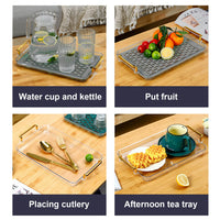 2 x Brand New Drip Tray Draining Mat Tableware Drying Mat Drainer Light Luxury Tea Tray Living Room Home Tea Set Square Plastic Double Layer Water Filter Cup Water Holder, 1 Piece - RRP €40.8