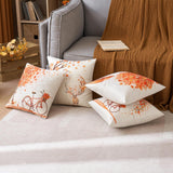 1 x Brand New MIULEE Pack of 4 Autumn Maple Leaf Style Linen Cushion Covers Decorative Square Throw Pillow Case Pillowcases for Couch Living Room Sofa Bed with Invisible Zipper 45 cm x 45 cm, 18 x 18 inches - RRP €19.72