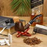 1 x RAW Customer Returns Vamdeson tobacco pipe set, handmade ebony tobacco pipe, perfect pipe set for beginners for smoking with gift set and accessories - RRP €21.17