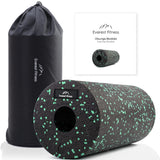 1 x RAW Customer Returns EVEREST FITNESS fascia roller 30 cm medium-hard in black green incl. booklet - professional fascia roller for back and spine - foam roller - massage roller - fitness roller - yoga massage roller - RRP €18.14