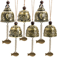 1 x RAW Customer Returns Peohud 6 Pieces Fengshui Bell, Vintage Wind Bell, Lucky Charm Wind Chime, Lucky Dragon Fish Buddha Hanging Bell for Home Garden Patio Car Doorbell or Decoration - RRP €11.4