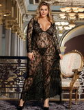 1 x RAW Customer Returns comeondear women s dresses sexy lace long long sleeve V-neck negligee pregnancy maternity dress cocktail dress evening dress, SM 36 EU 38EU, black - RRP €29.99